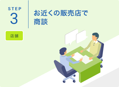 STEP3.お近くの販売店で商談